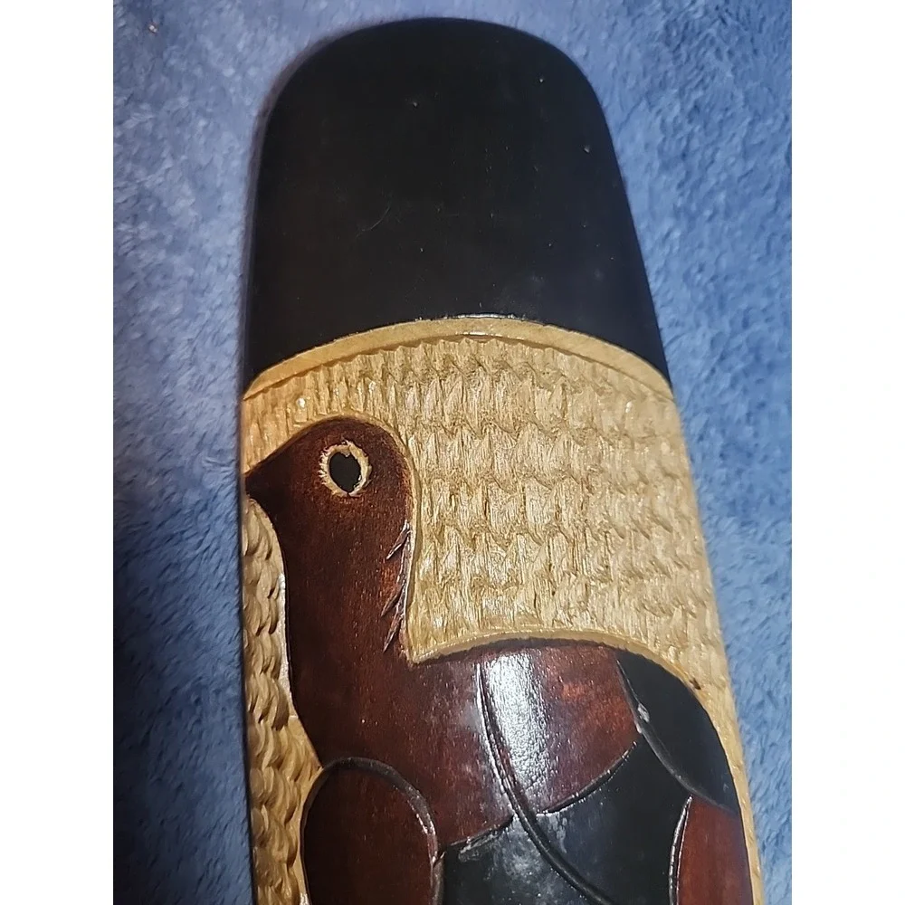 Hand Carved Wooden Tribal Wall Mask Turtle Design African Balinese Style Art